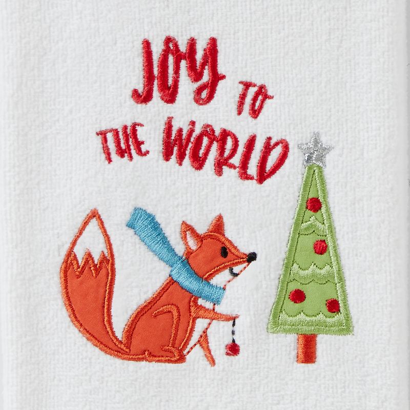 2pc Owl/Fox Hand Towel Set White - SKL Home