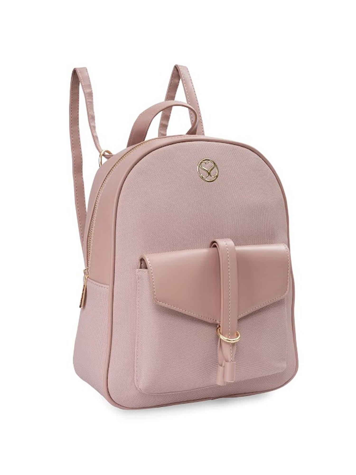 Sugarush Arne Pink PU Textured Backpack - 8.7 Ltrs