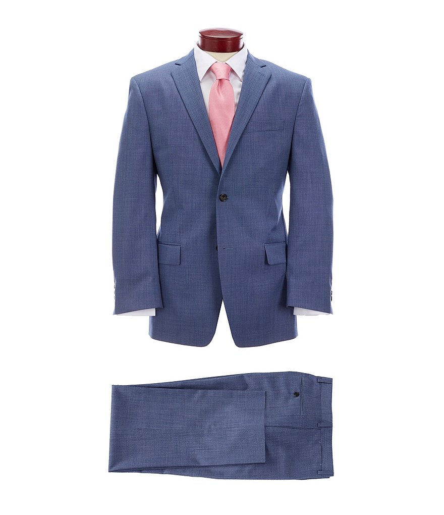 Ralph Ralph Lauren Athletic Fit Fancy Blue Wool Suit