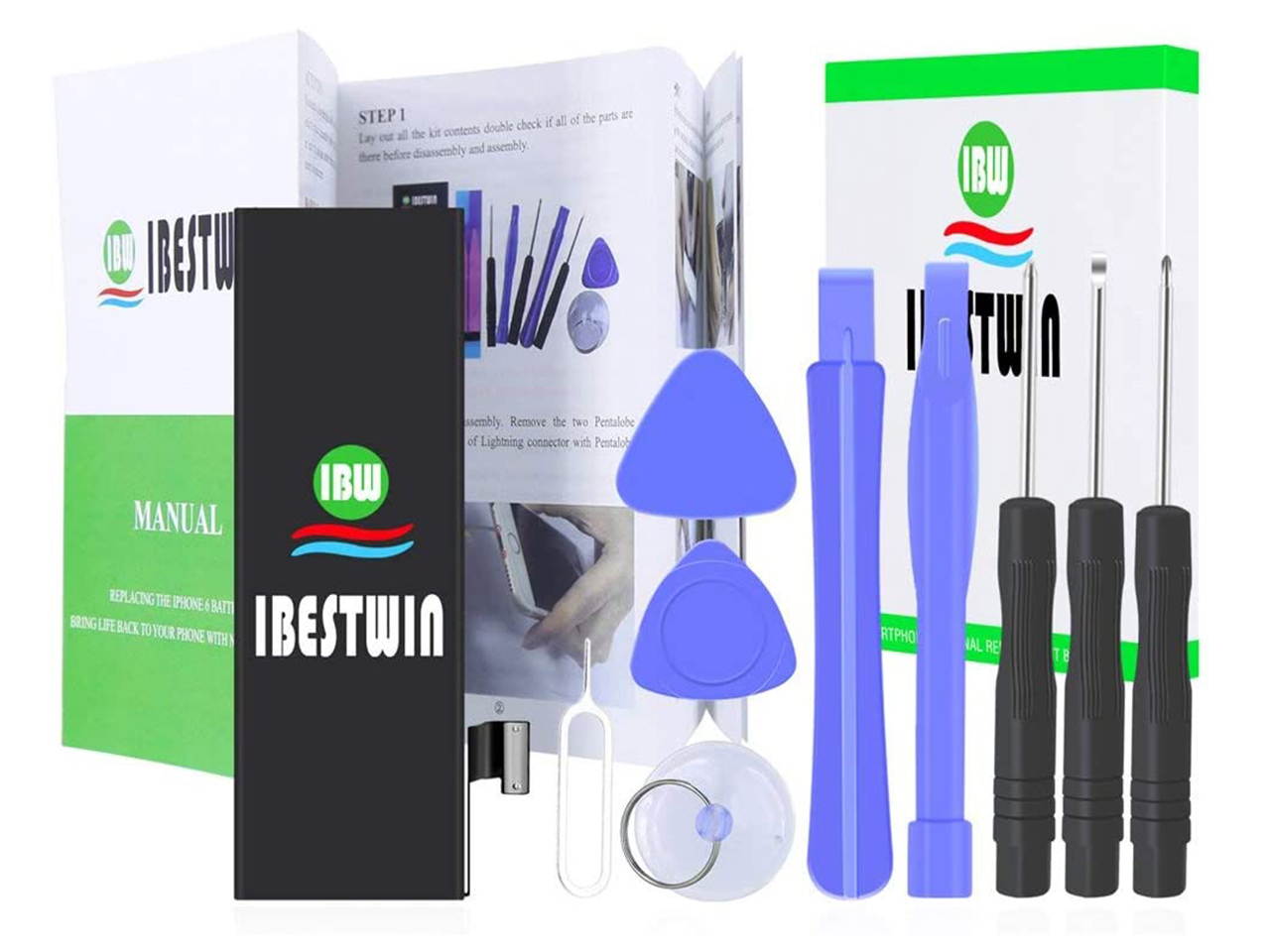 IBESTWIN 3.8V 1440mAh Replacement Battery for iPhone 5 A1428, A1429 and A1442 with Replacement Tool Kits, Adhesive Strip and Instruction(Not for iPhone 5S or 5C)-3 Years Warranty