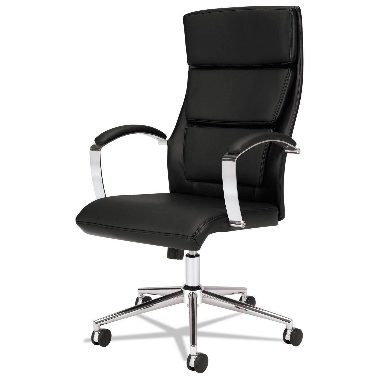 Basyx VL105 Series Executive High-Back Chair Black Leather VL105SB11
