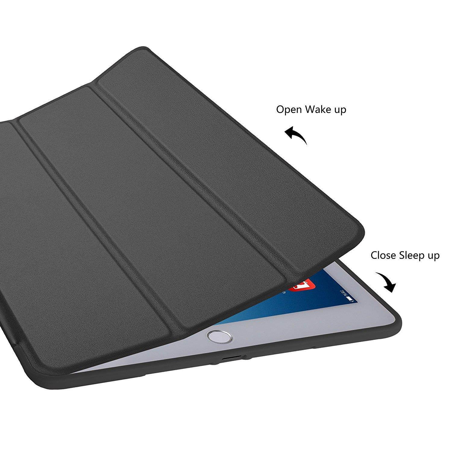 iPad Pro 10.5 Inch Case Soft Silicone Back (?For Extra Shock Protection) TriFold Ultra Slim Smart Cover Auto Sleep/Wake, Multi-Angle Stand [iPad Pro 10.5" 2017 (A1701 A1709)]?Soft Back- Black