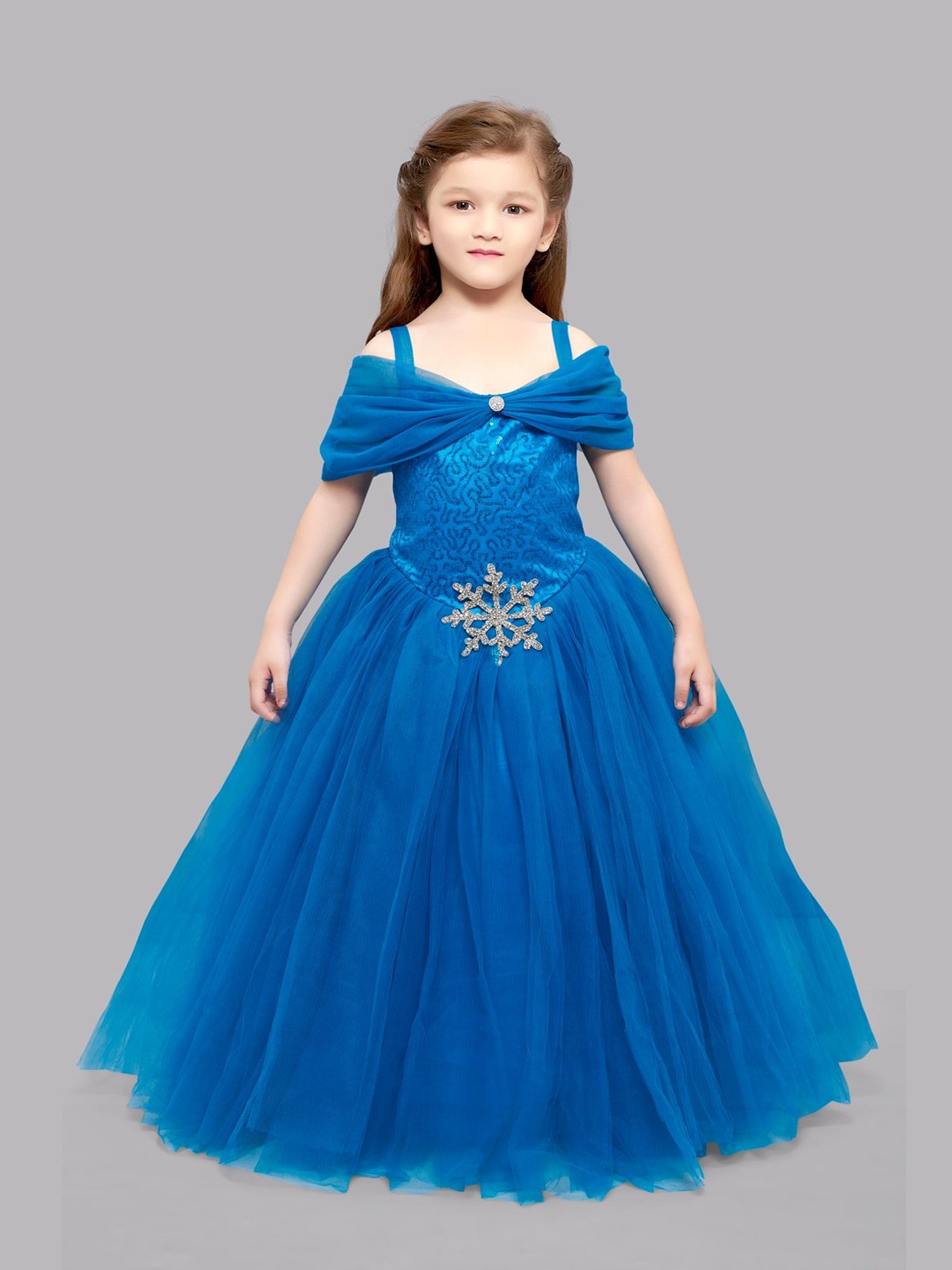 Pink Chick Kids Blue Embellished Gown