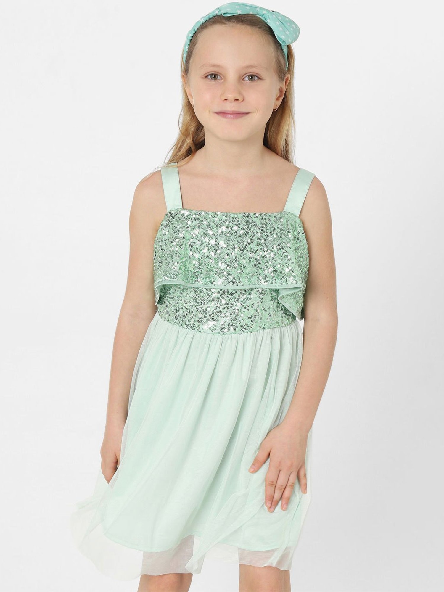 KIDS ONLY Light Green Embellished Dress