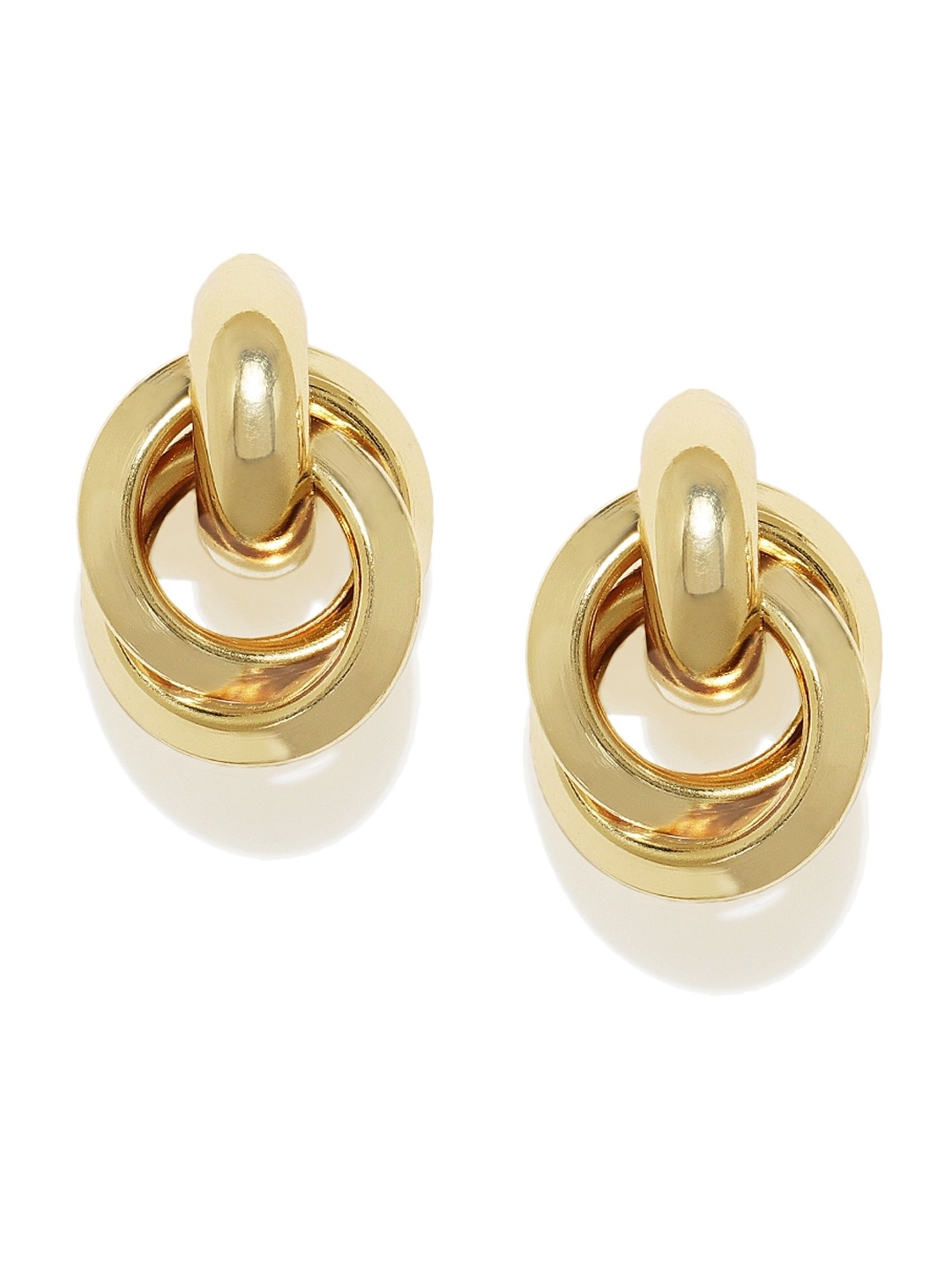 OOMPH Golden Tone Vintage Retro Style Large Fashion Stud Earrings for Women