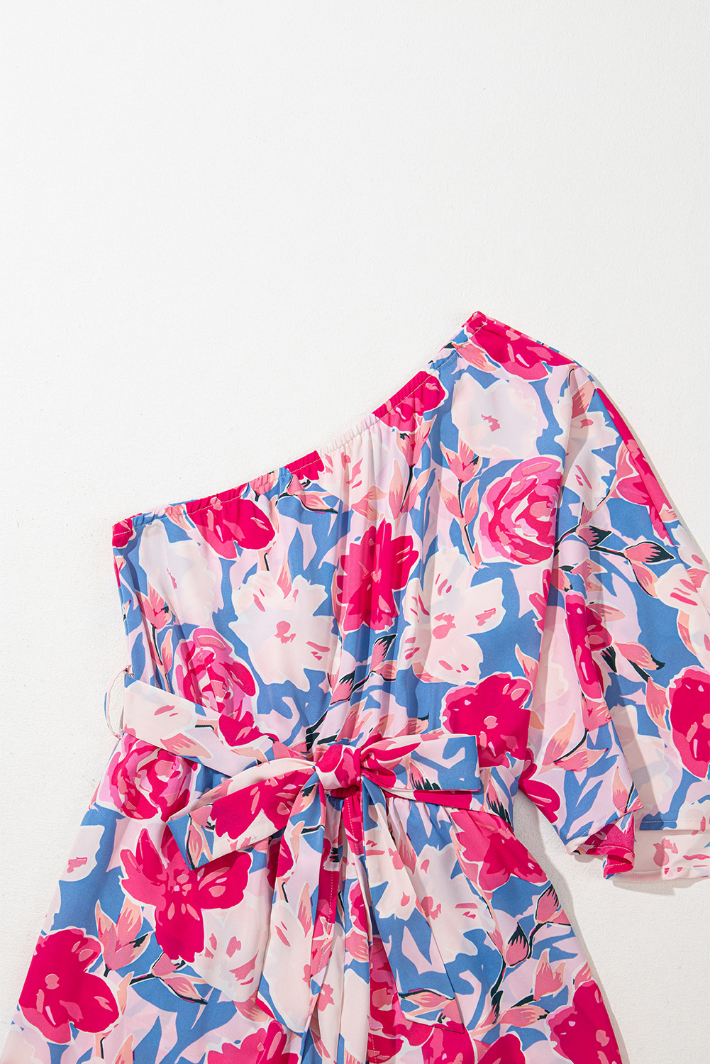 Gray Textured Wide Leg Overall with Pockets