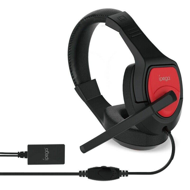 Ipega Pg-R001 Gaming Headphone with Adapter for N-Switch Ps4 Laptop Smartph E4R6