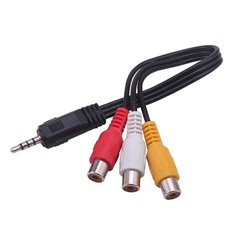 35 mm to Triple RCA AudioVideo AV Female Composite Stereo Splitter Cable Adapter