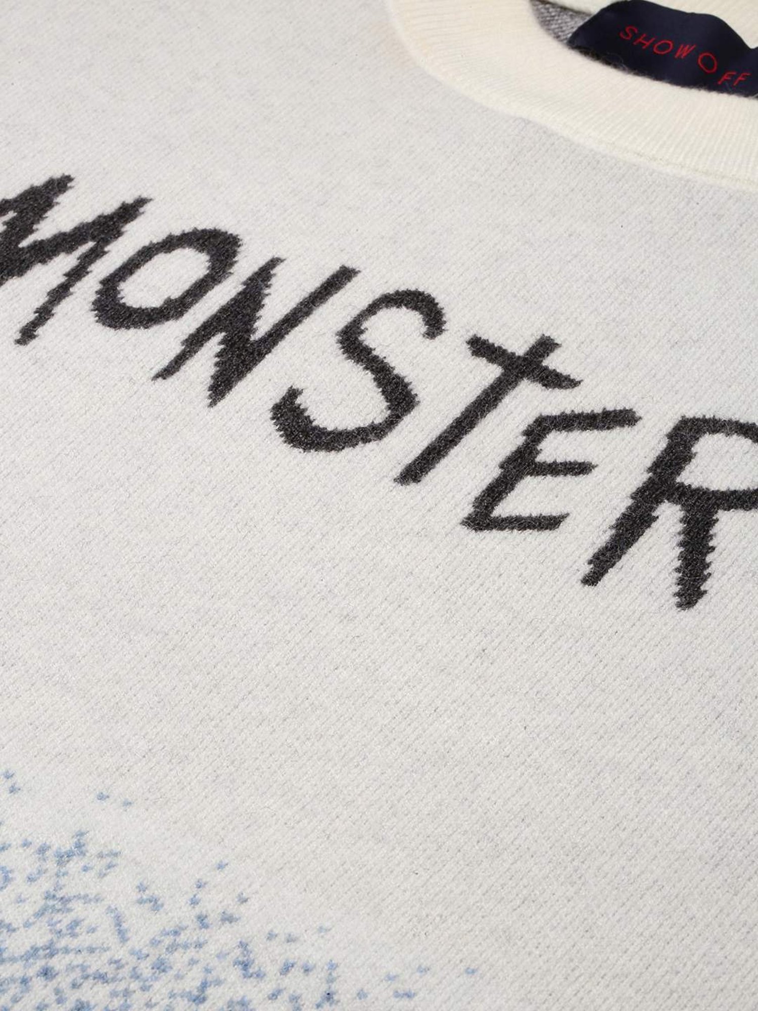 Showoff Blue Slim Fit Self Pattern Sweater