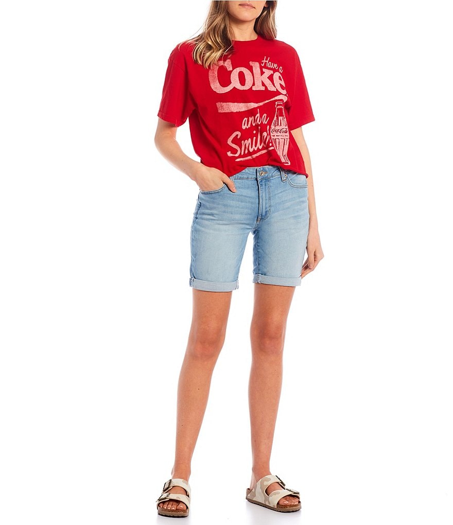 Celebrity Pink Mid-Rise Rolled Cuff Bermuda Shorts