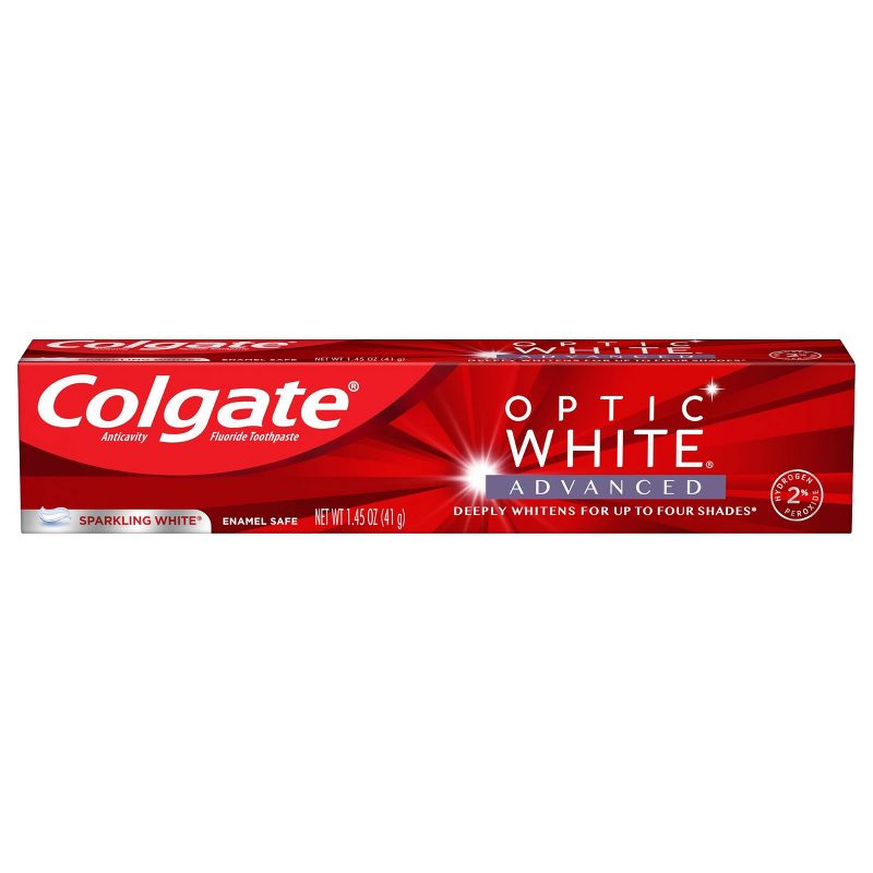 Colgate Optic White Advanced Teeth Whitening Toothpaste Sparkling White - Trial Size - 1.45oz