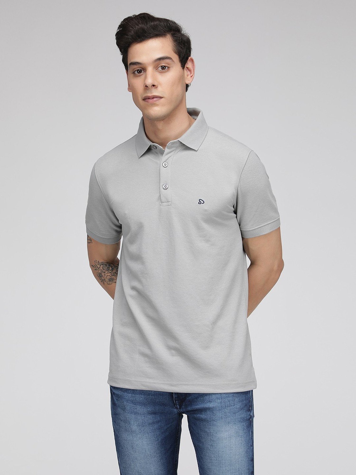Sporto Grey Regular Fit Polo T-Shirt