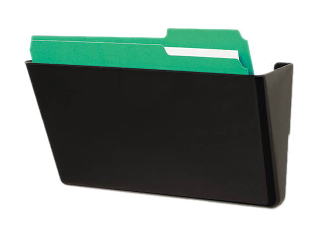Recycled Wall File, Add-On Pocket, Plastic, Black