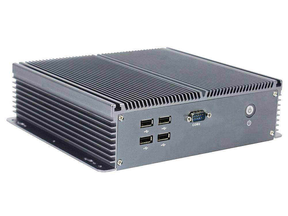 Fanless Industrial PC Rugged Computer IPC Mini PC Windows 10 Pro/ Linux with Intel Quad Core J1900 6 COM 2 Intel LAN 8G RAM 128G SSD Partaker I15