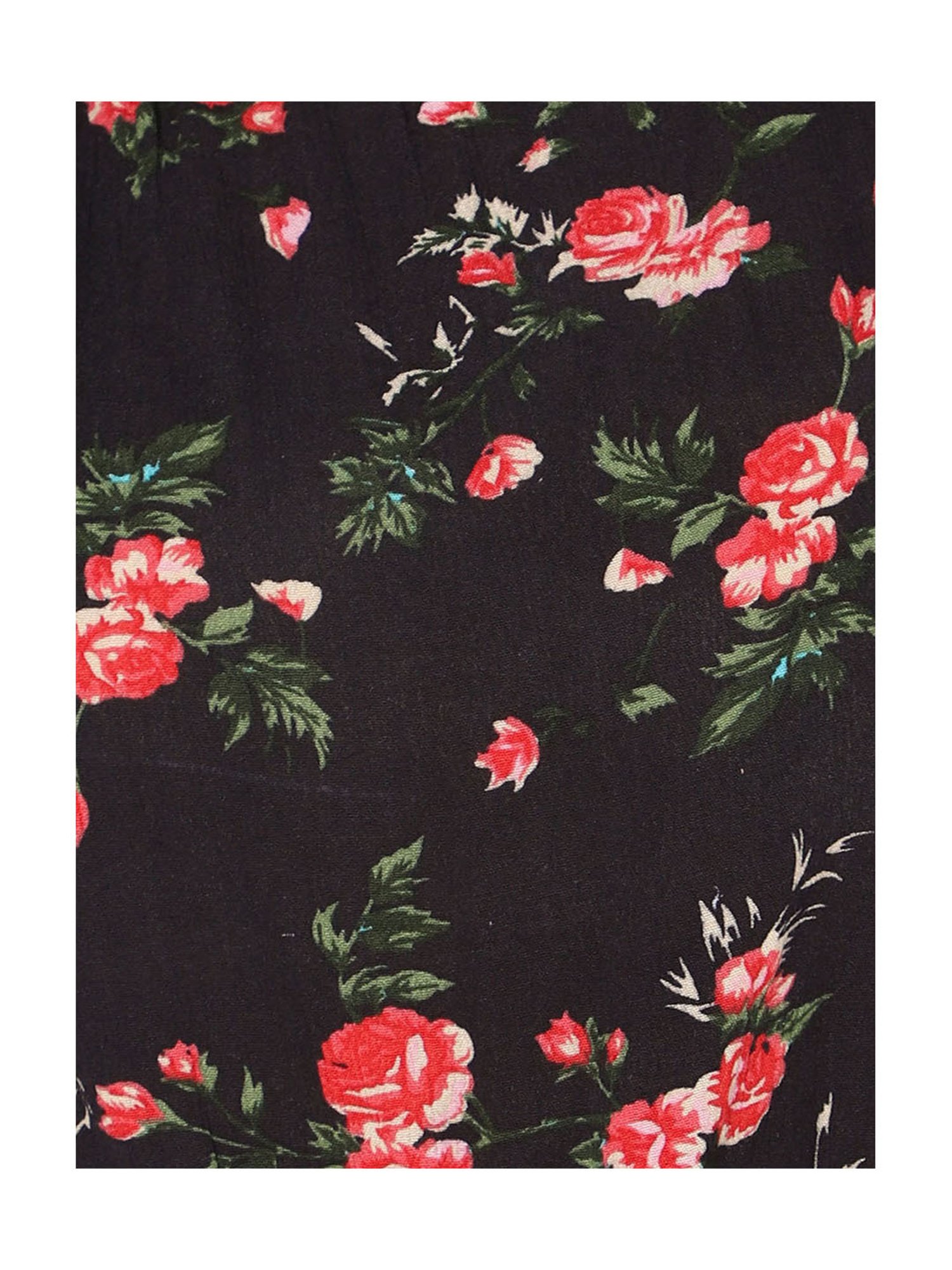 TeenTrums Girls Black Floral Print Playsuit