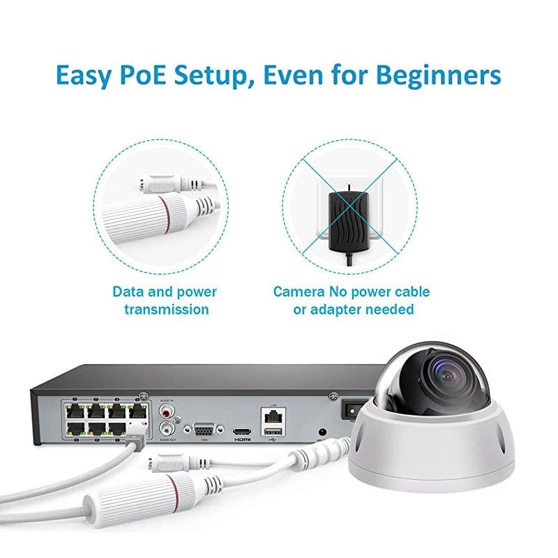 5MP PTZ PoE IP Dome Camera 5X Optical Zoom Security Camera with Audio 2.7-13.5mm Motorized Lens Outdoor Waterproof Video Surveillance Camera Dome Night Vision with Wall Mount Bracket