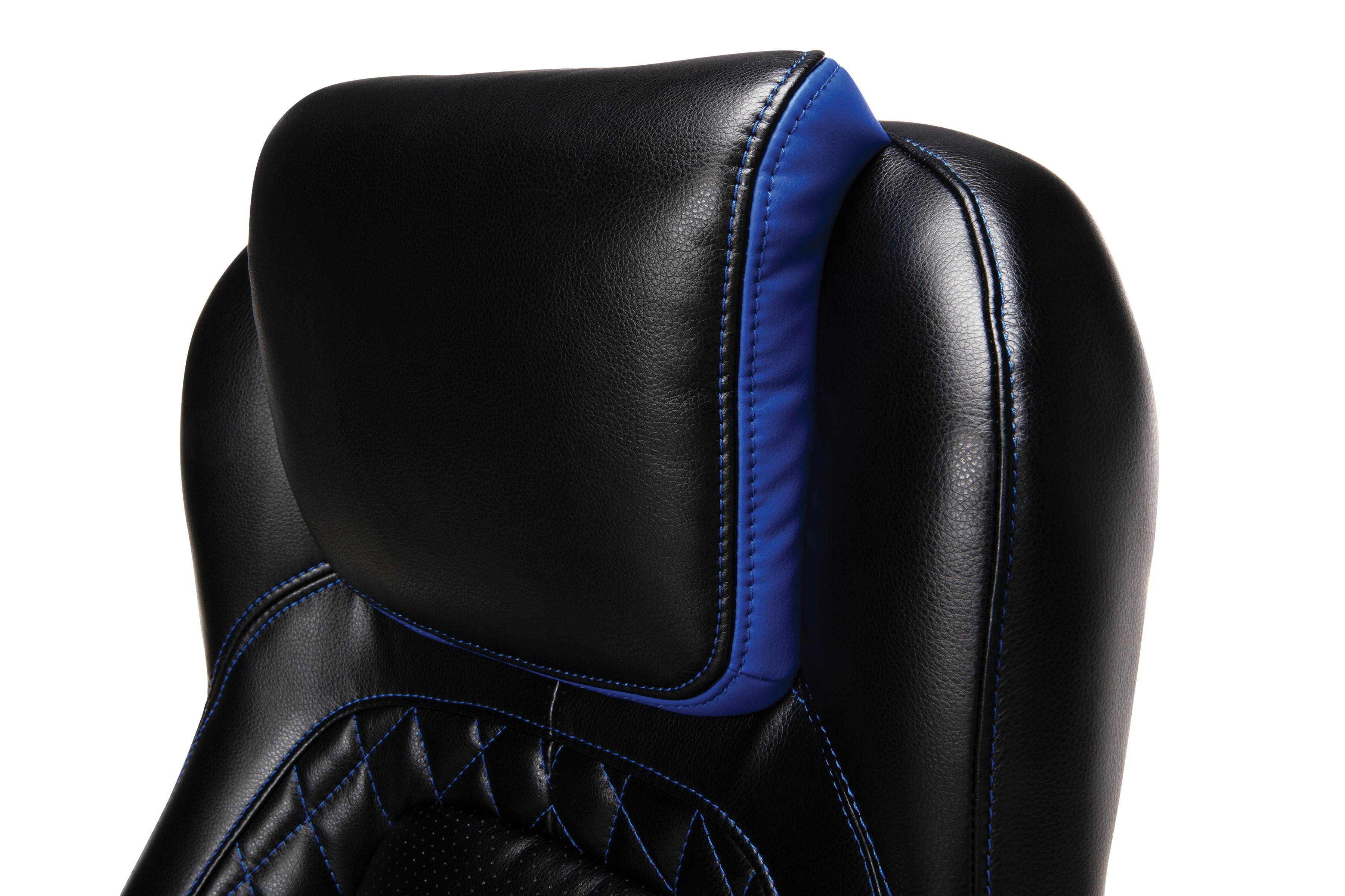 OFM Essentials Collection Racing Style SofThread Leather High Back Office Chair, in Blue (ESS-6060-BLU)