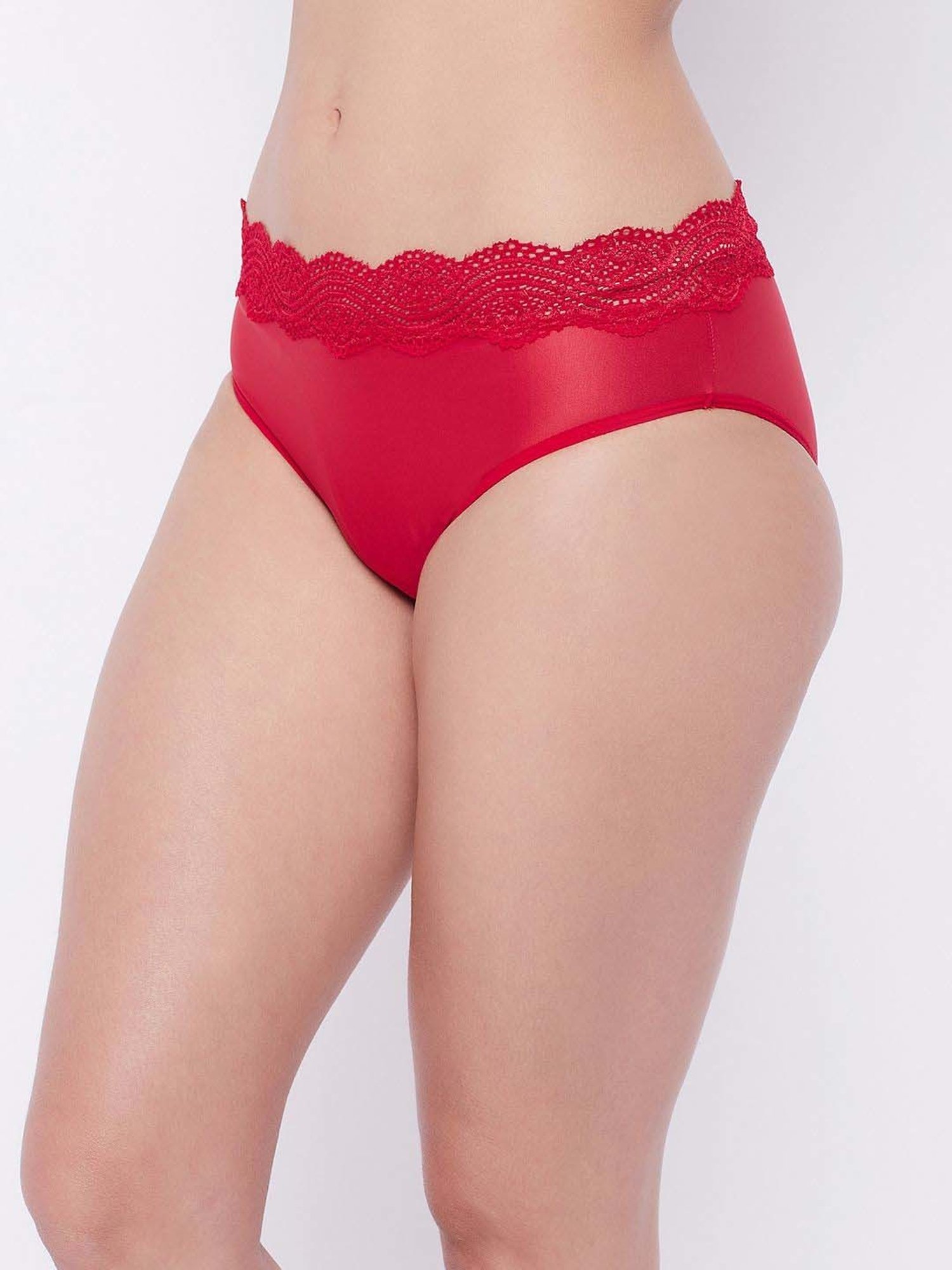 Secrets By ZeroKaata Black & Red Lace Work Hipster Panty - Pack Of 3