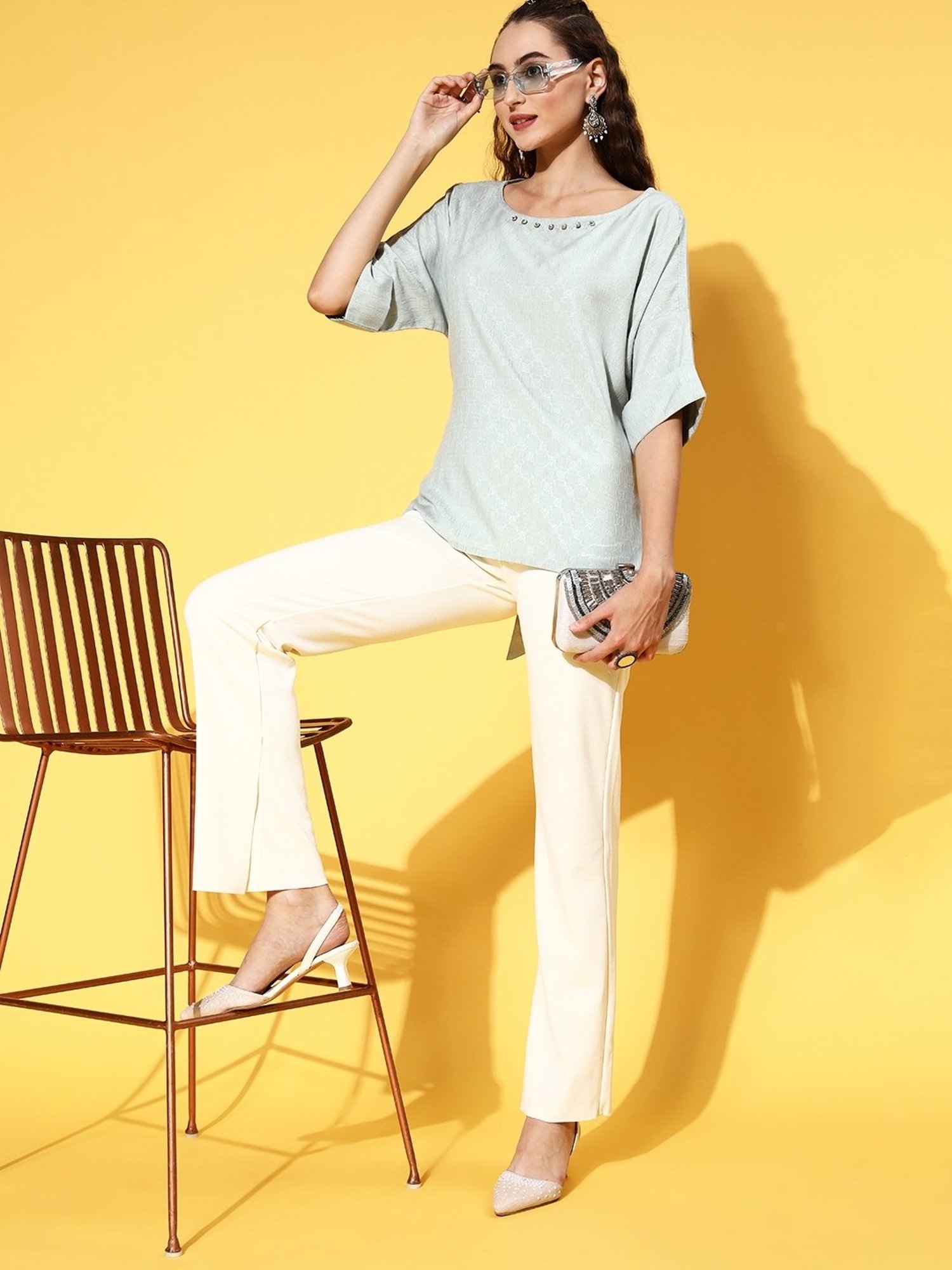 Jaipur Kurti Blue Regular Fit Top