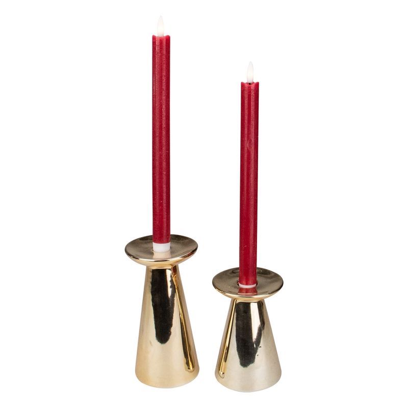 Northlight Set 2 Red Flameless LED Taper Christmas Candles 11"