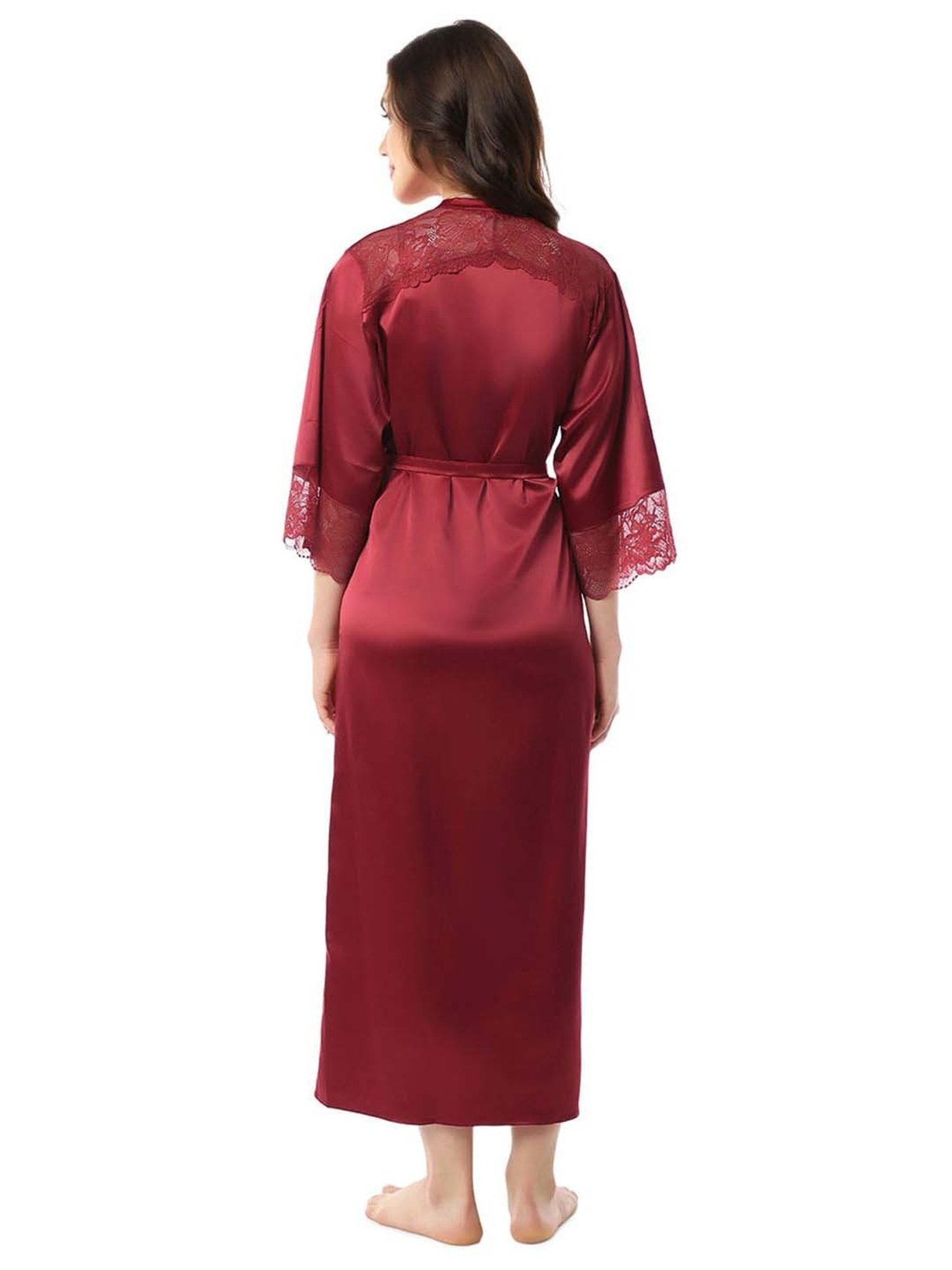 Amante Maroon Plain Robe