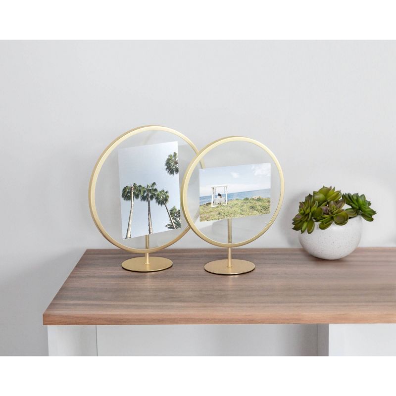 4" x 6" Infinity Single Photo Display Frame Matte Brass - Umbra