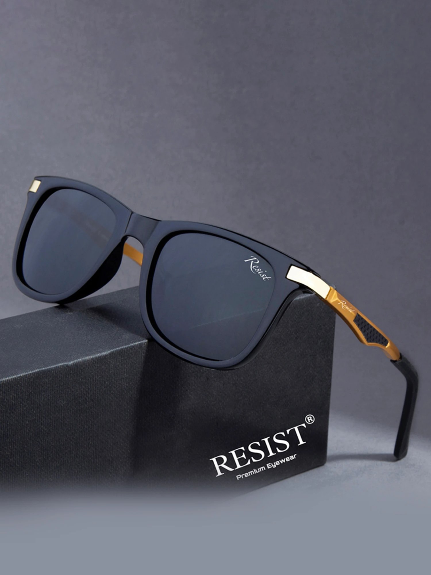Resist Eyewear Black UV Protection Unisex Sunglasses