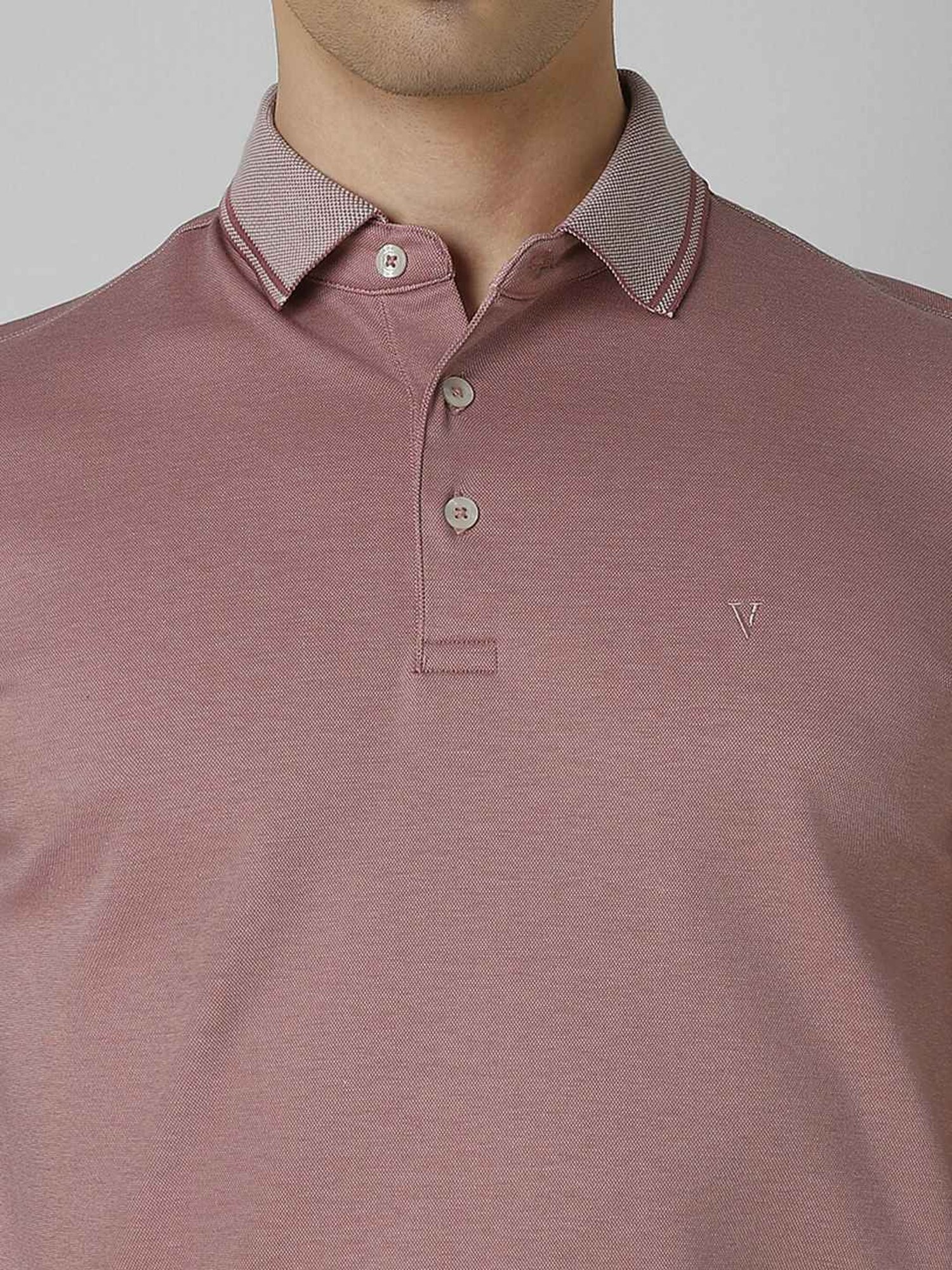 Van Heusen Red Regular Fit Polo T-Shirt