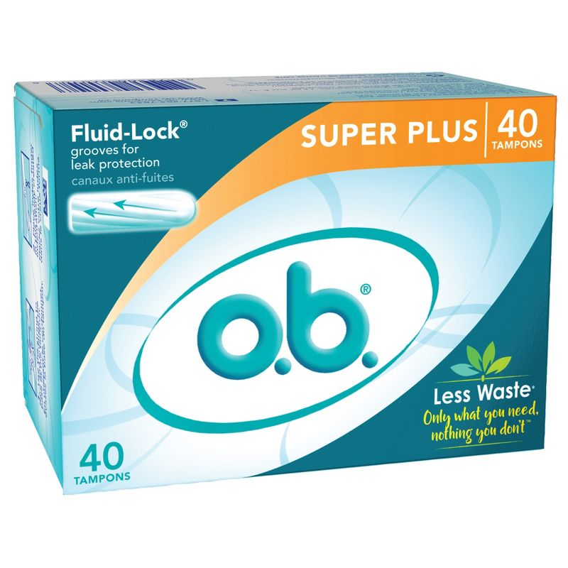 o.b. Original Tampons - Applicator-Free - Unscented - Super Plus - 40ct