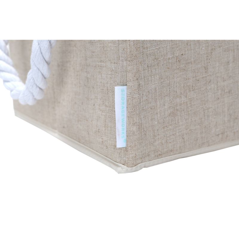 StorageWorks Set of 2 11L Fabric Storage Bins with Cotton Rope Handles Beige