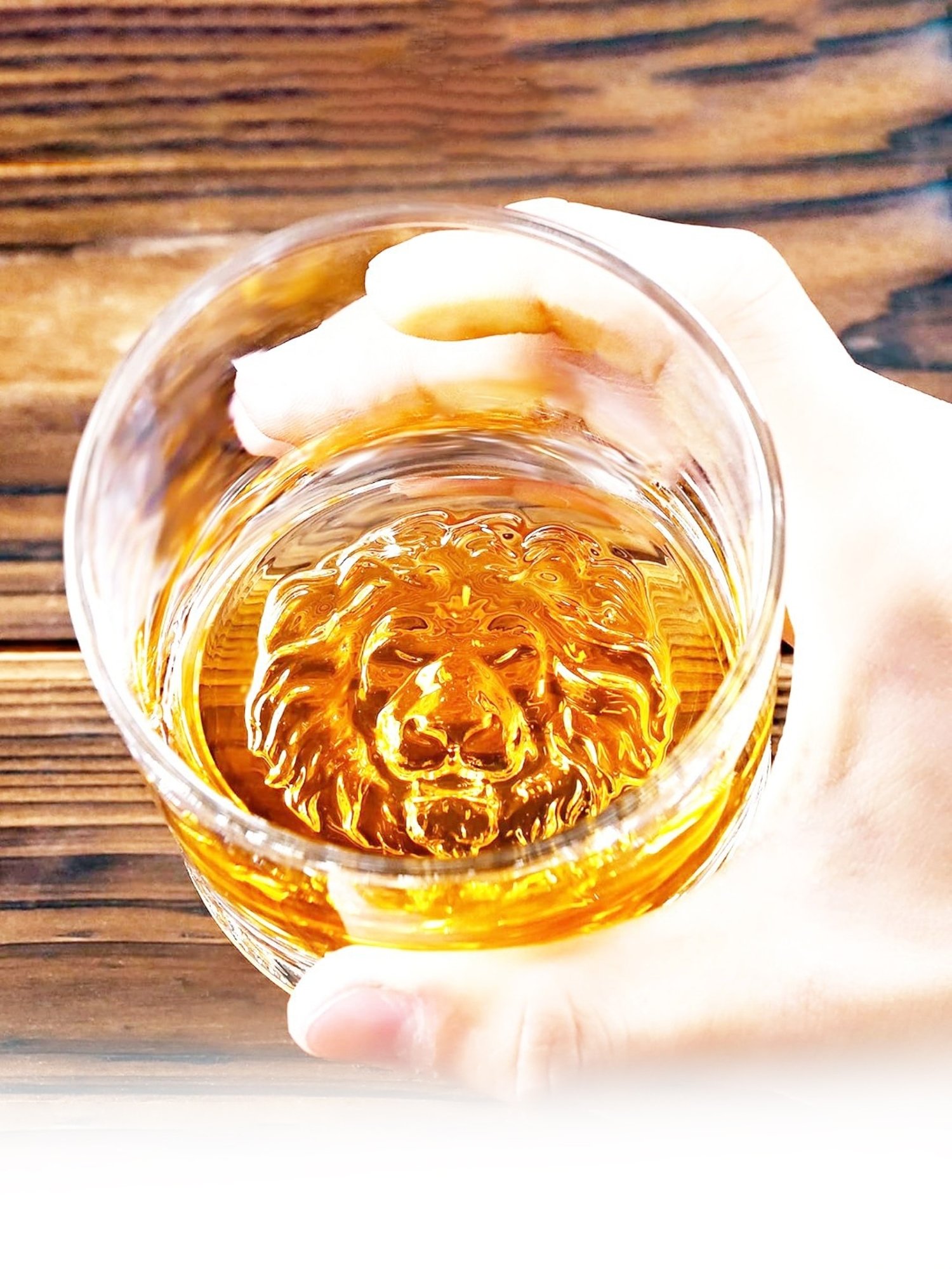 Melbify Lion Transparent Whiskey Glass 300ml - Set of 2