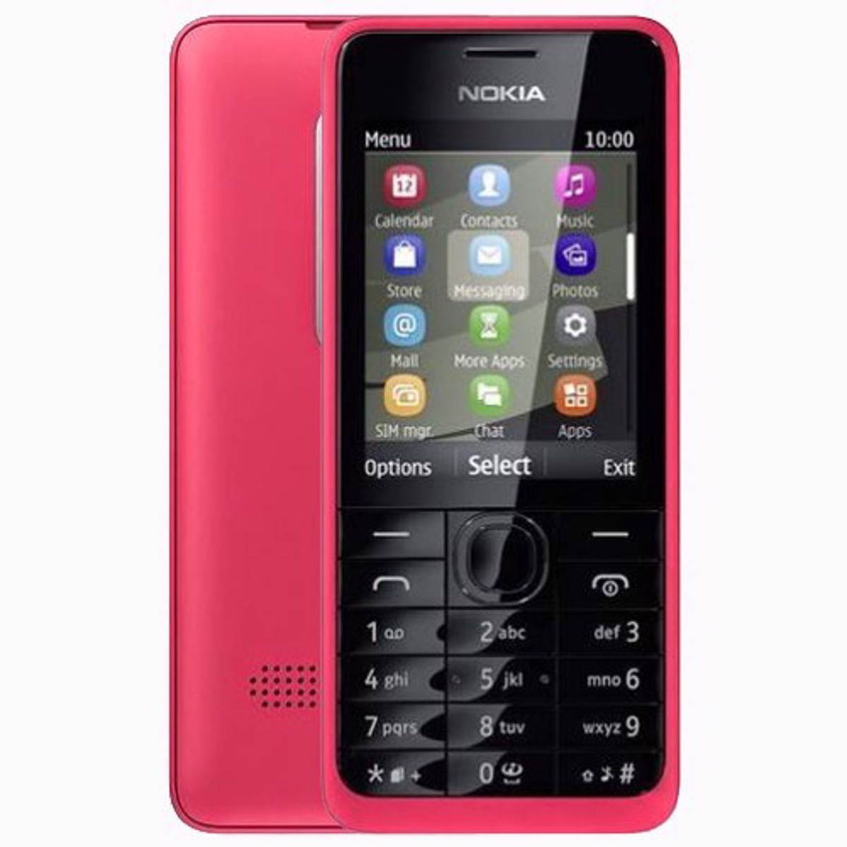 Nokia Asha 301 Dual-SIM 256MB ROM + 64MB RAM (GSM Only | No CDMA) Factory Unlocked 3G Cell-Phone (Red) - International Version