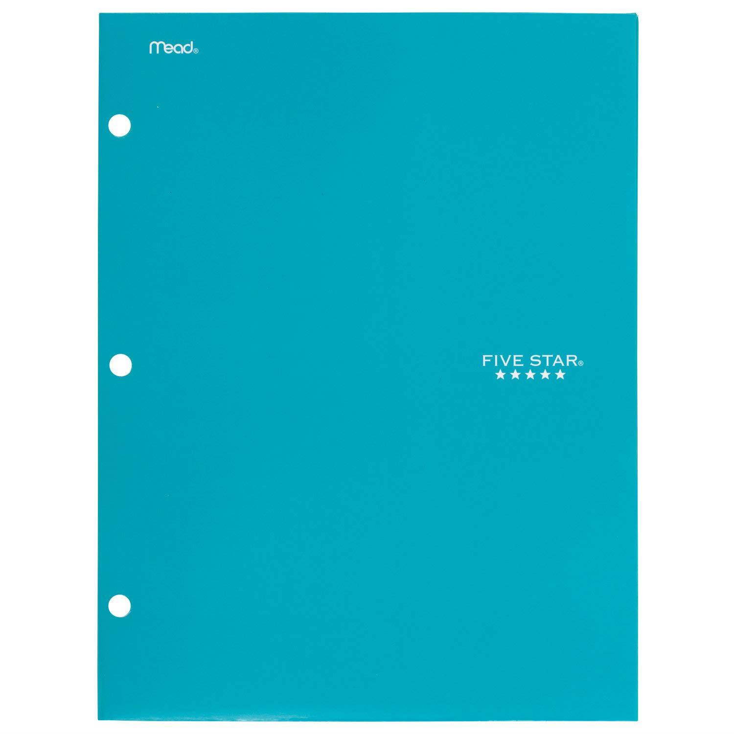 Five Star 4 Pocket Folder, 2 Pocket Folder plus 2 additional Pockets, Teal (72087)