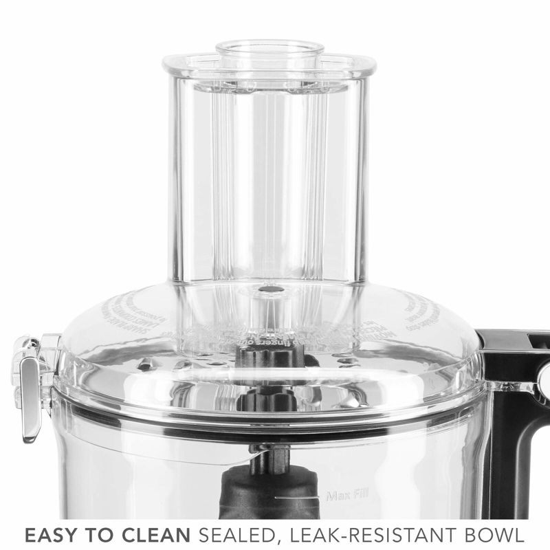 KitchenAid 7 Cup Working Bowl 3 Speed Food Processor for Chop, Pulse, and Puree, Black Matte (Certified Refurbished)