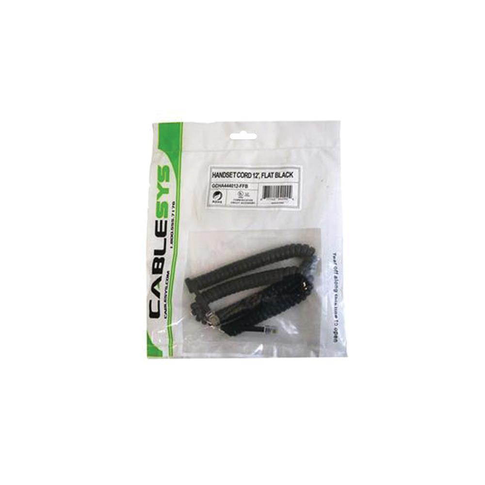 GCHA444012-FFB HANDSET CORD 12  FLAT BLA