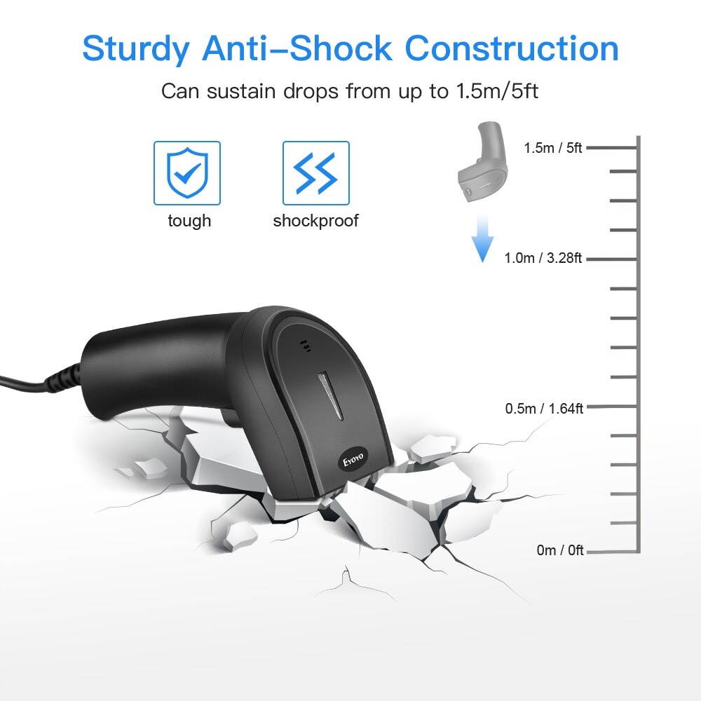 EY-006Y 2D Barcode Scanner QR Code Scanner Portable Wired 1D 2D USB Bar Code Reader For Windows DataMatrix PDF417