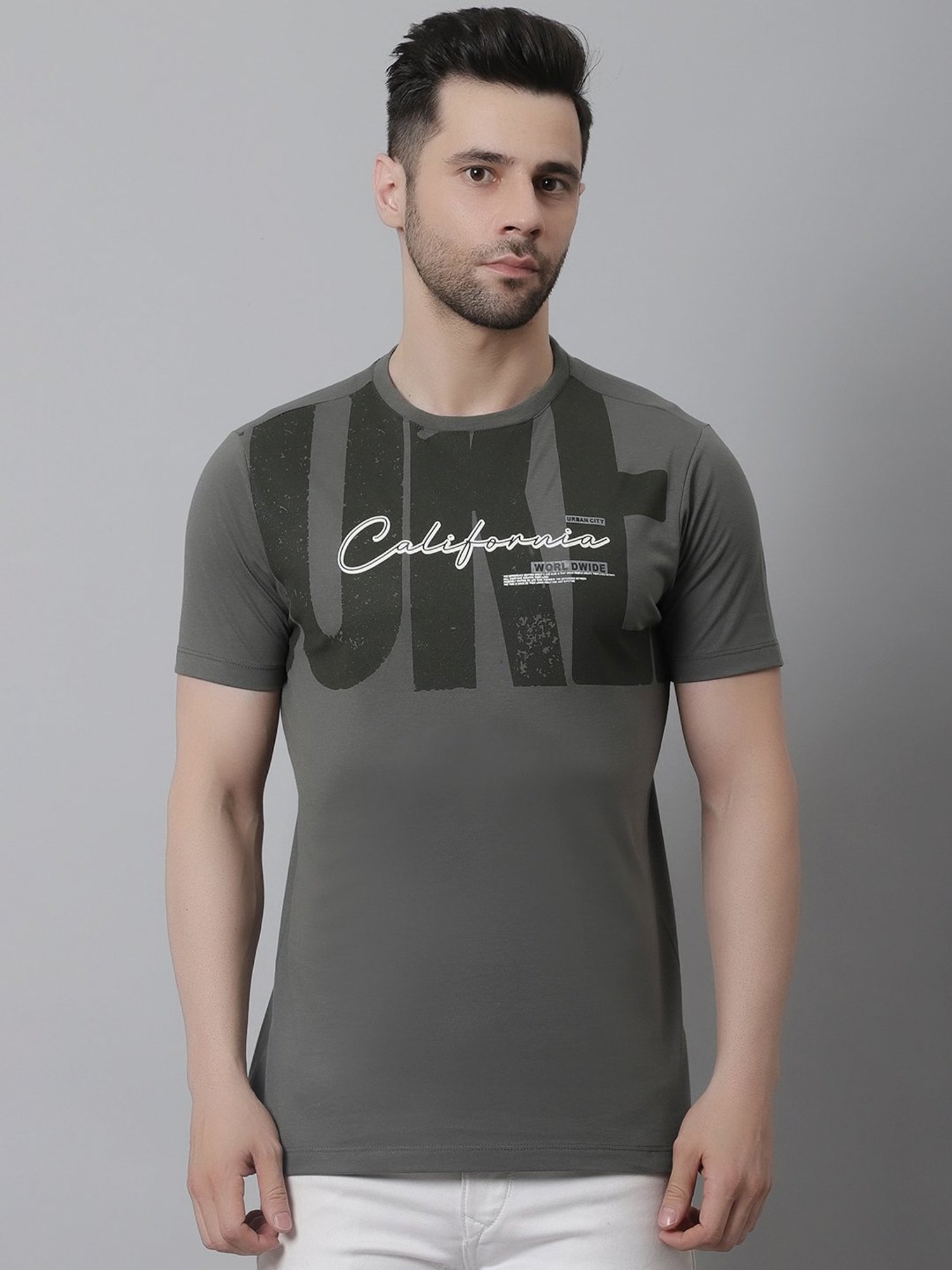 Venitian- Forbidden Clothing Charcoal Slim Fit Graphic Print Crew T-Shirt