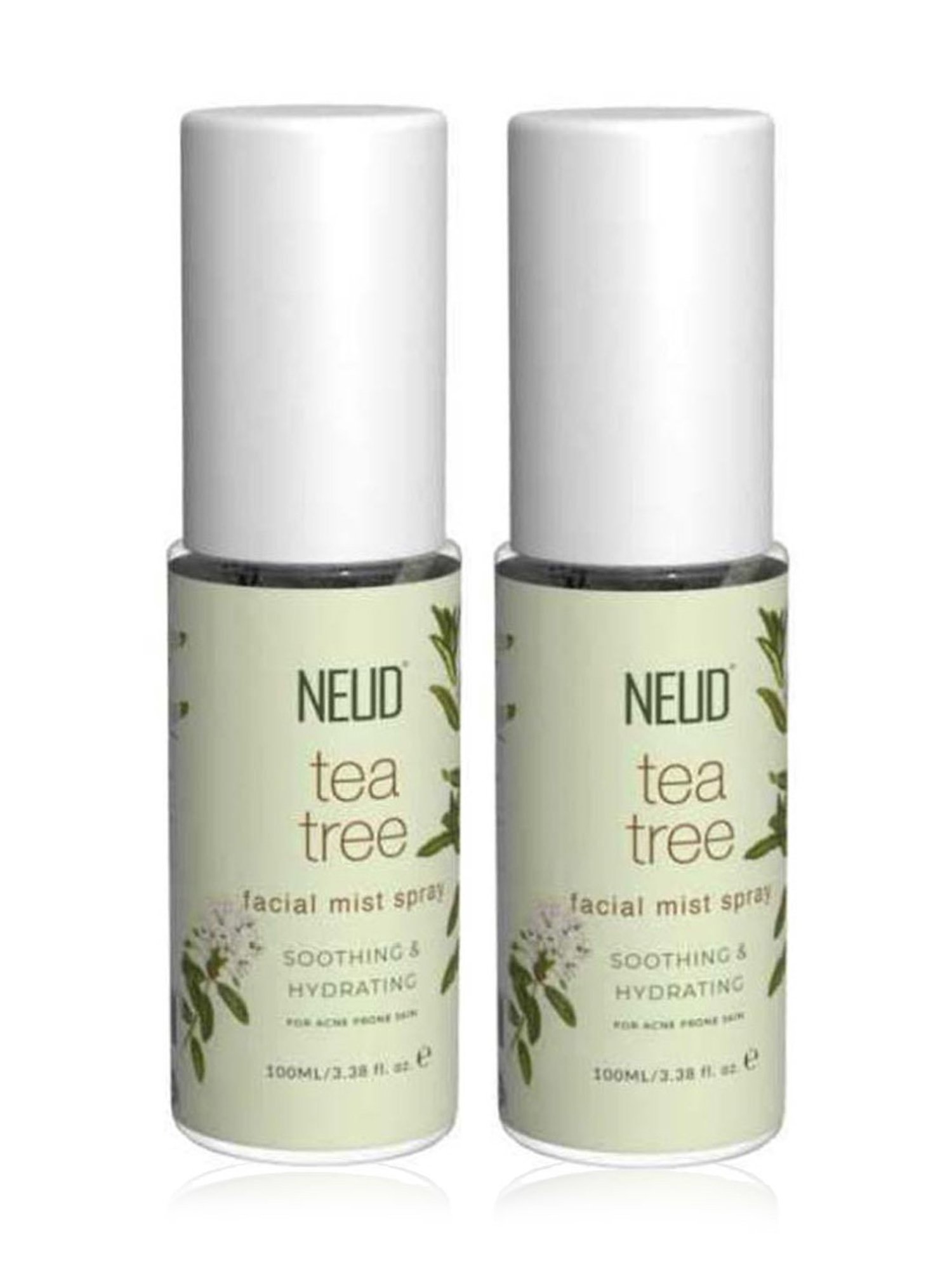 NEUD Tea Tree Facial Mist Spray for Acne-Prone Skin - 100 ml Each (Pack of 2)