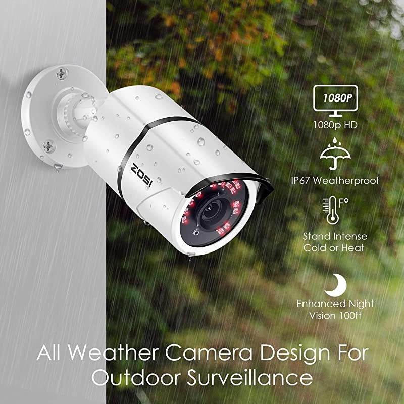 ZG2612E 1080P 2MP POE Security Waterproof Bullet Camera with Night Vision for Outdoor Indoor Power Over Ethernet Surveillance System (Only Work with  PoE NVR, Model: ZR08EN00/10/20)