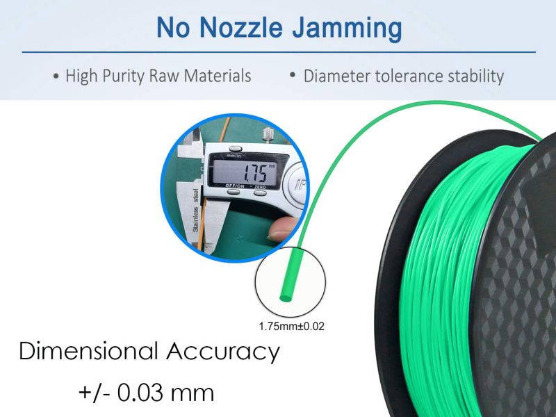PLA 3D Printer Filament ,1.75mm with Dimensional Accuracy +/- 0.03mm,1 kg Spool,(2.2lbs),Fit Most 3D FDM Printer