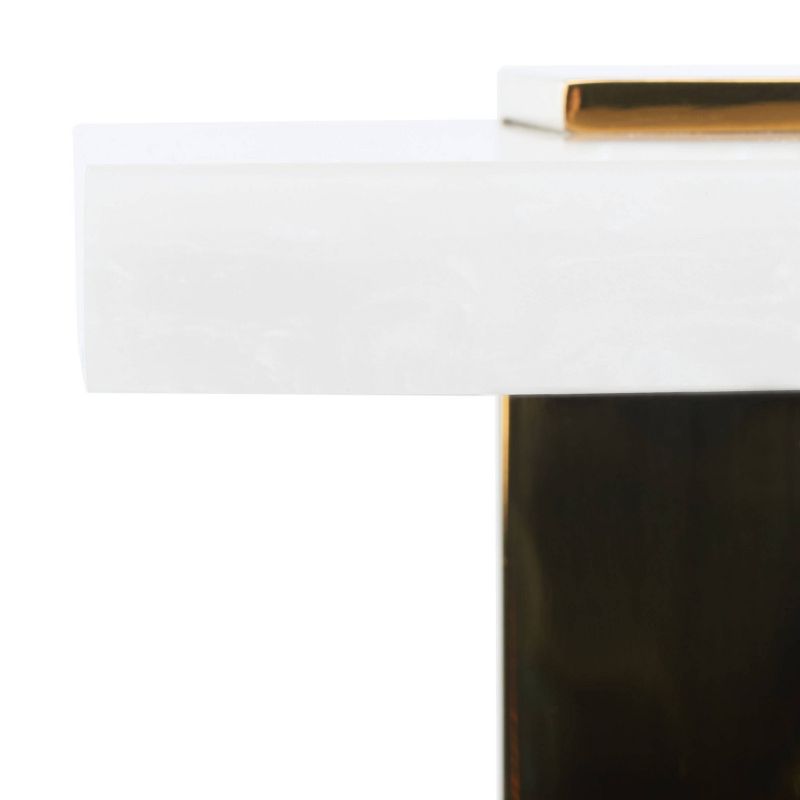 Mars Acrylic Drink Table White/Brass - Safavieh