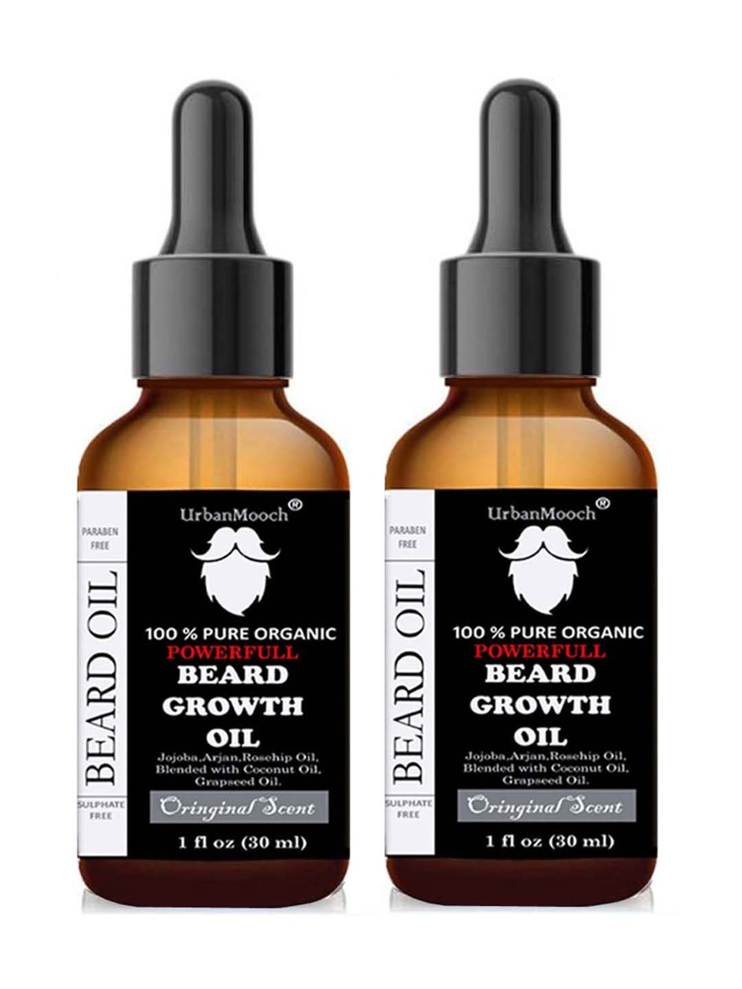 UrbanMooch Powerfull Beard Growth Oil Pack of 2 - 60 ml
