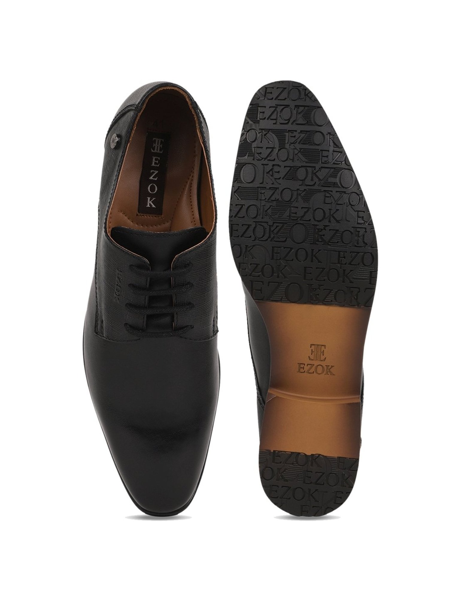 EZOK Men's Black Derby Shoes