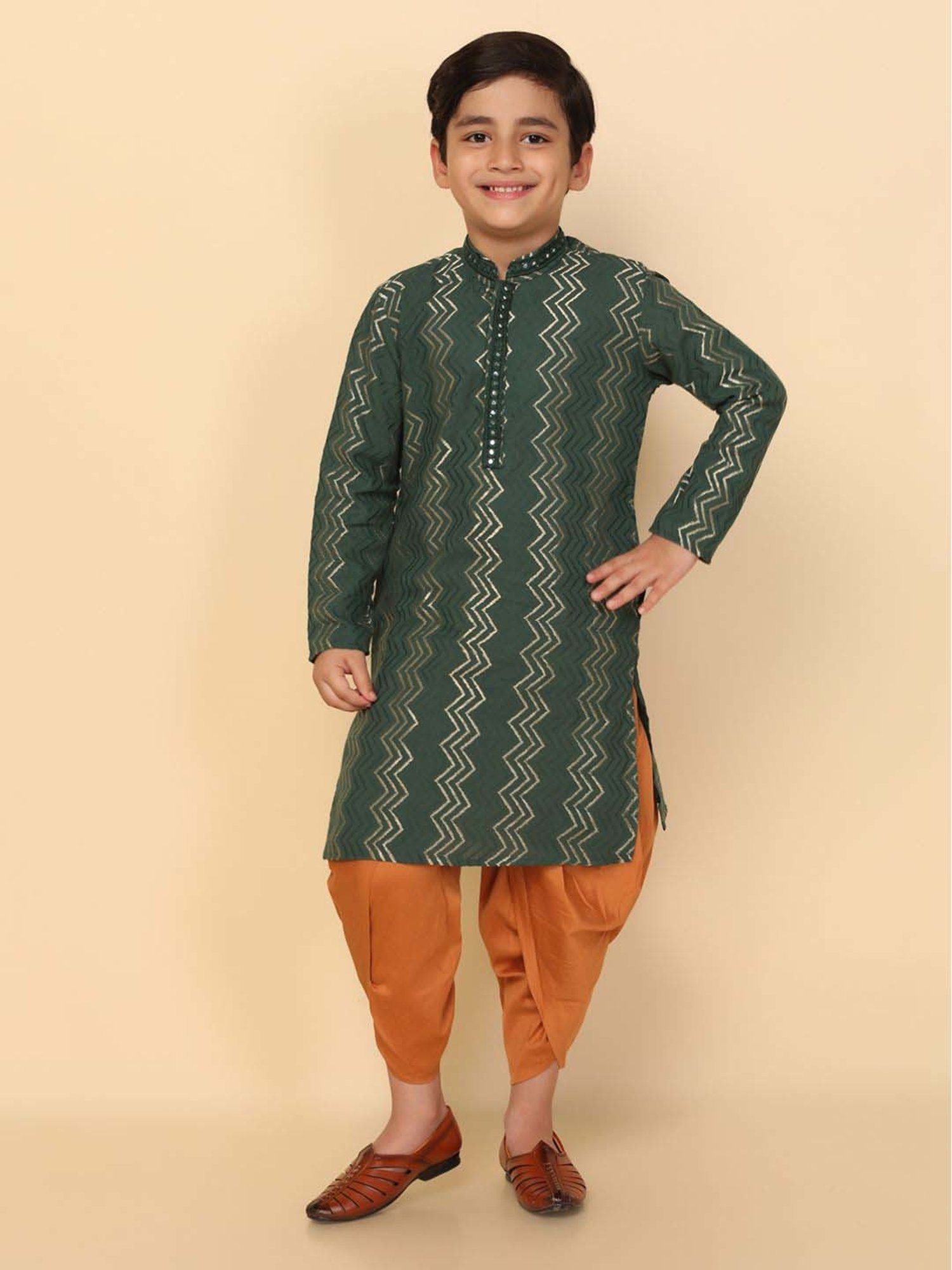 VASTRAMAY Kids Maroon Regular Fit Dhoti