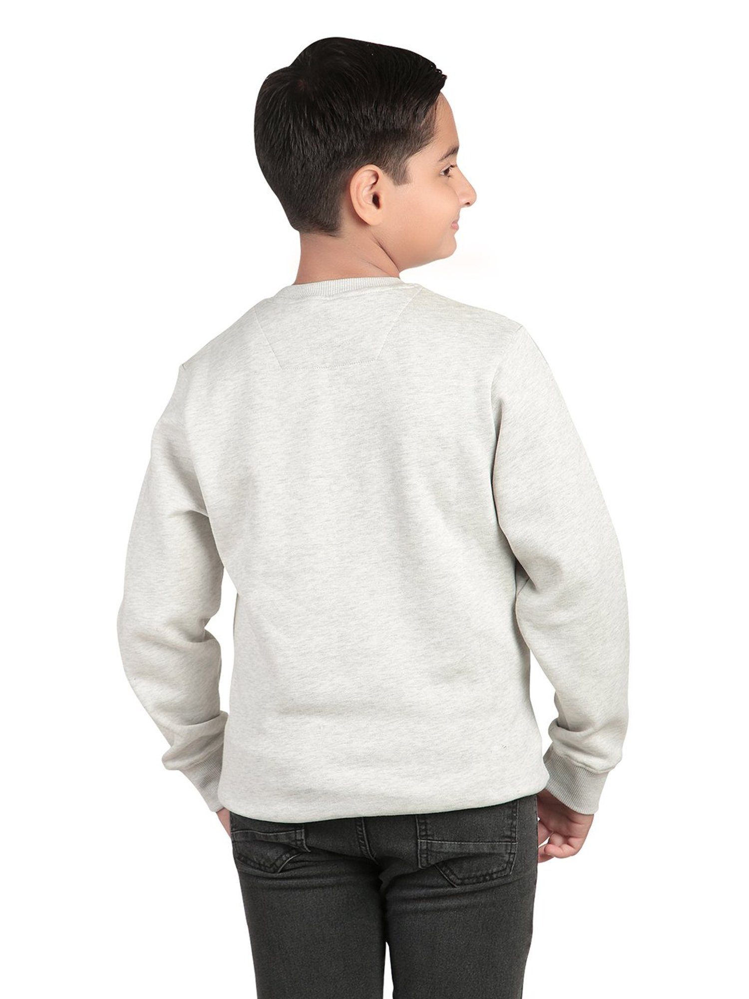 Bodycare Kids Grey Embroidered Full Sleeves Sweatshirt