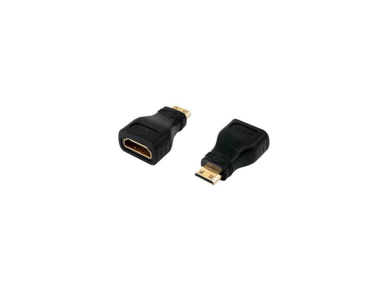 4XEM 4XHDMIFMMINI 4XEM Mini HDMI Male To HDMI A Female Adapter - 1 x HDMI (Mini Type C) Male Digital Audio/Video - 1 x HDMI (Type A) Female Digital Audio/Video - Gold Plated Connector - Black