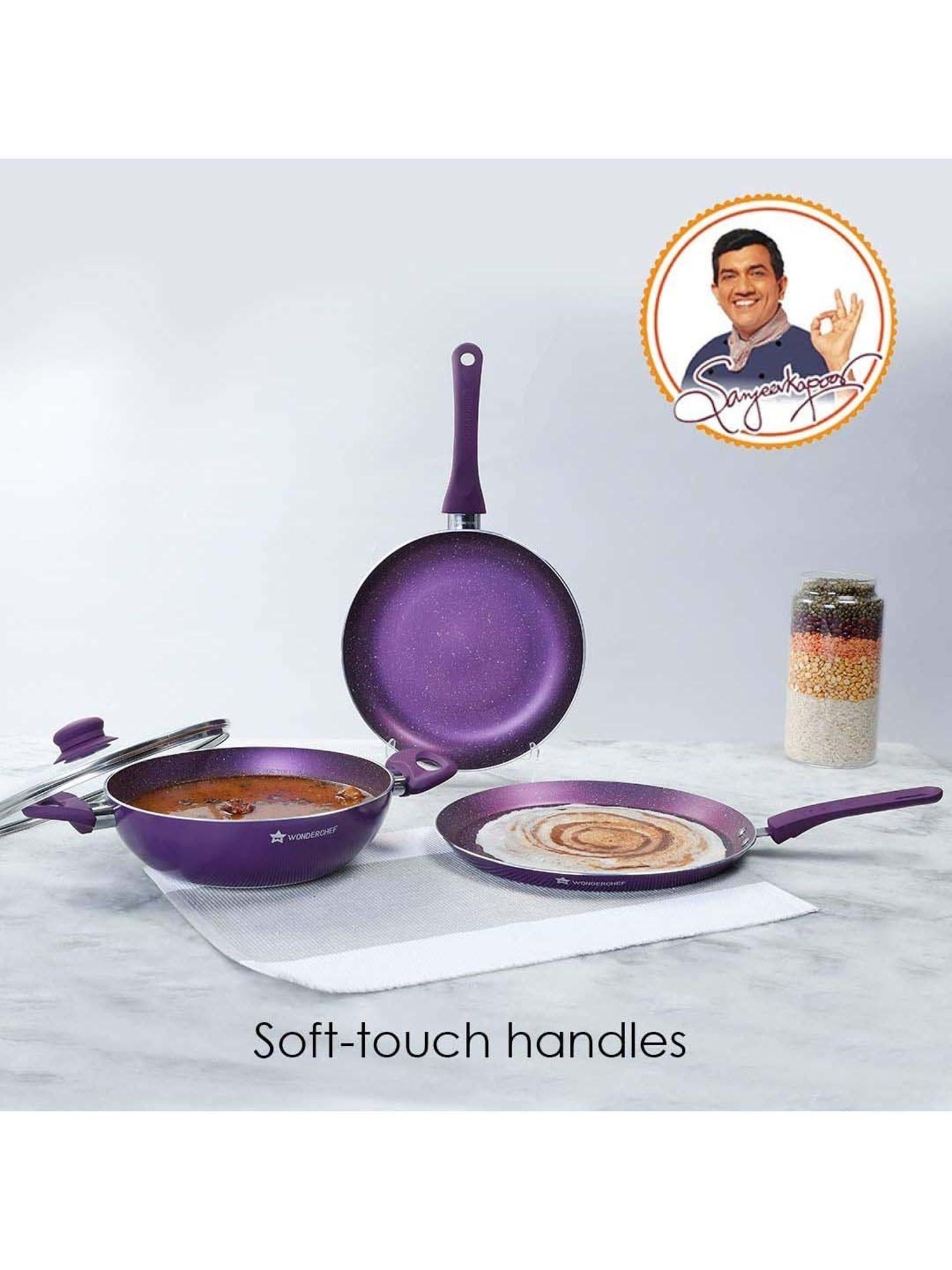Wonderchef Orchid Non-Stick 4 Pcs Cookware Set