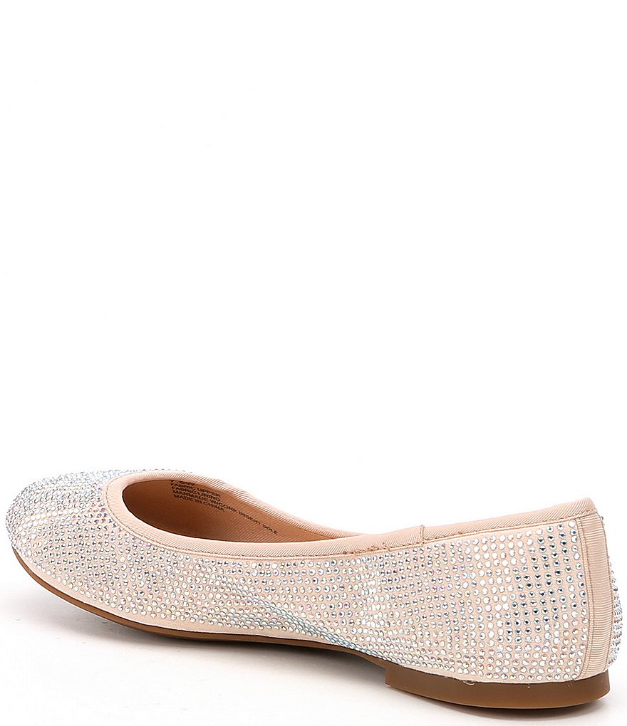 GB Star-Brite Microfiber Rhinestone Detail Ballet Flats