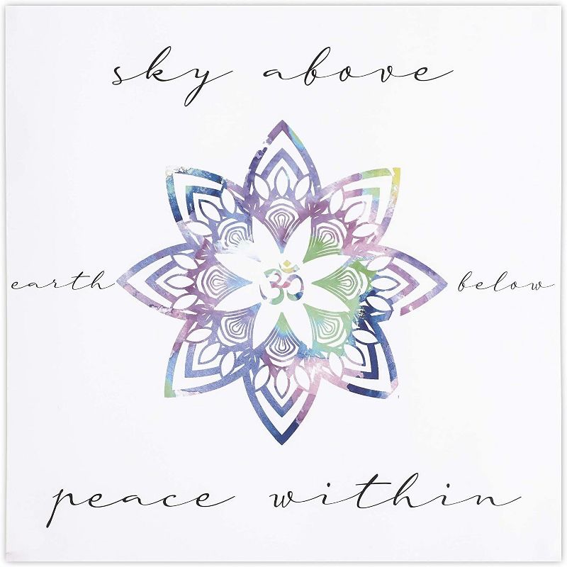 12"x12" Motivational Meditation Chakra Theme Yoga Posters 12 Pieces Peaceful Wall Art Hanging Home Decorations