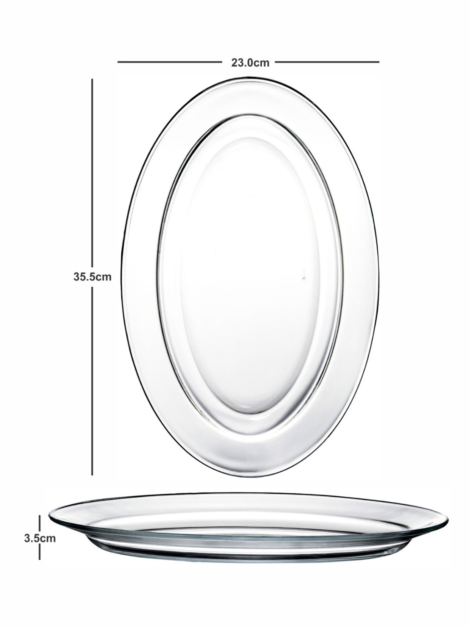 Goodhomes Black Glass Food Platter